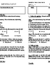 Bộ đề kiểm tra 15 phút môn Vật lý Lớp 8 - Trường THCS Thọ Tùng